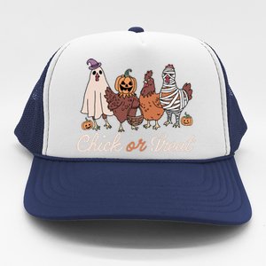 Chick Or Treat Halloween Witch Spooky Chicken Trucker Hat