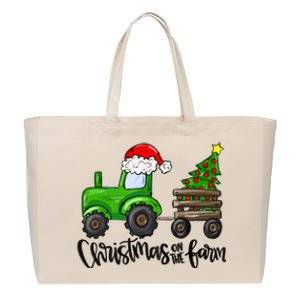 Christmas On The Farm Tractor Boy Farm Birthday Gifts Cotton Canvas Jumbo Tote