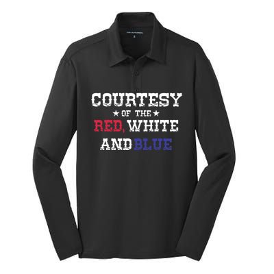 Courtesy Of The Red White And Blue Silk Touch Performance Long Sleeve Polo