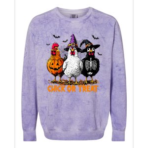 Chick Or Treat Spooky Chicken Witch Halloween Costume Colorblast Crewneck Sweatshirt