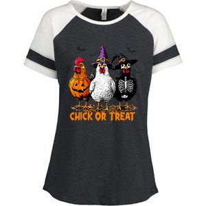 Chick Or Treat Spooky Chicken Witch Halloween Costume Enza Ladies Jersey Colorblock Tee