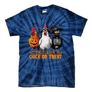 Chick Or Treat Spooky Chicken Witch Halloween Costume Tie-Dye T-Shirt