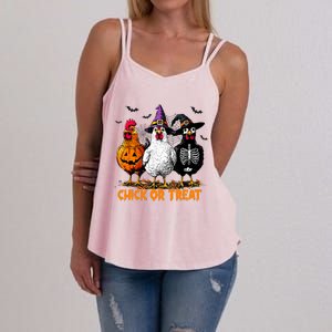 Chick Or Treat Spooky Chicken Witch Halloween Costume Women's Strappy Tank