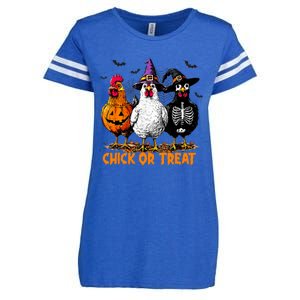 Chick Or Treat Spooky Chicken Witch Halloween Costume Enza Ladies Jersey Football T-Shirt