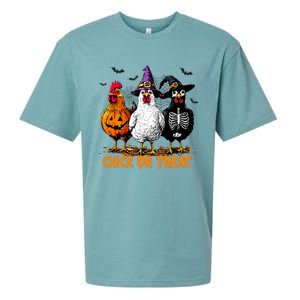 Chick Or Treat Spooky Chicken Witch Halloween Costume Sueded Cloud Jersey T-Shirt