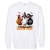 Chick Or Treat Spooky Chicken Witch Halloween Costume Garment-Dyed Sweatshirt