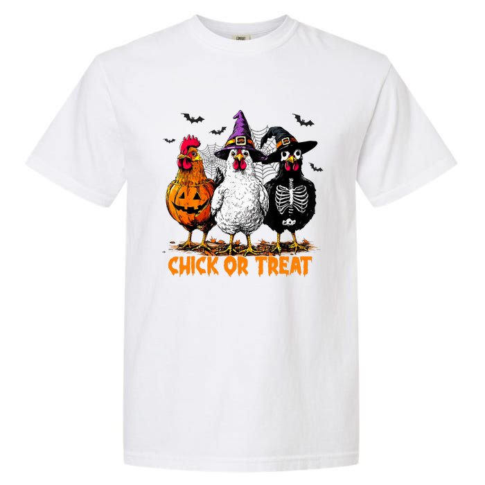 Chick Or Treat Spooky Chicken Witch Halloween Costume Garment-Dyed Heavyweight T-Shirt