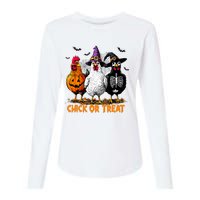 Chick Or Treat Spooky Chicken Witch Halloween Costume Womens Cotton Relaxed Long Sleeve T-Shirt