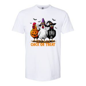 Chick Or Treat Spooky Chicken Witch Halloween Costume Softstyle CVC T-Shirt