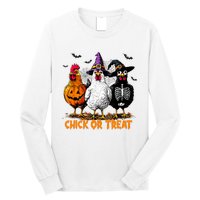 Chick Or Treat Spooky Chicken Witch Halloween Costume Long Sleeve Shirt