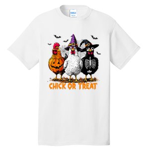 Chick Or Treat Spooky Chicken Witch Halloween Costume Tall T-Shirt