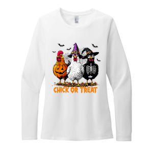 Chick Or Treat Spooky Chicken Witch Halloween Costume Womens CVC Long Sleeve Shirt