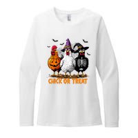 Chick Or Treat Spooky Chicken Witch Halloween Costume Womens CVC Long Sleeve Shirt