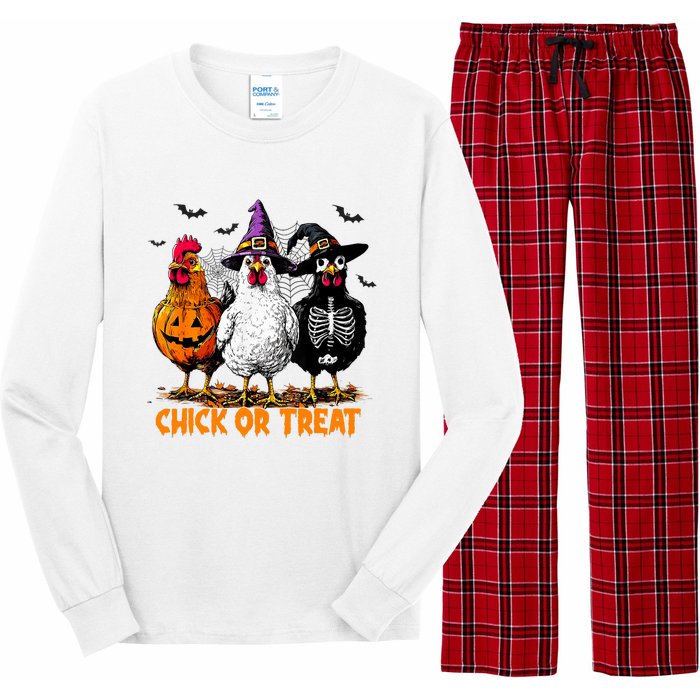 Chick Or Treat Spooky Chicken Witch Halloween Costume Long Sleeve Pajama Set