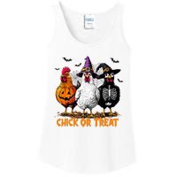 Chick Or Treat Spooky Chicken Witch Halloween Costume Ladies Essential Tank