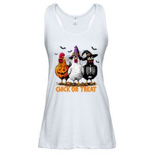 Chick Or Treat Spooky Chicken Witch Halloween Costume Ladies Essential Flowy Tank