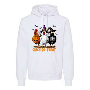 Chick Or Treat Spooky Chicken Witch Halloween Costume Premium Hoodie