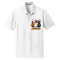 Chick Or Treat Spooky Chicken Witch Halloween Costume Dry Zone Grid Polo