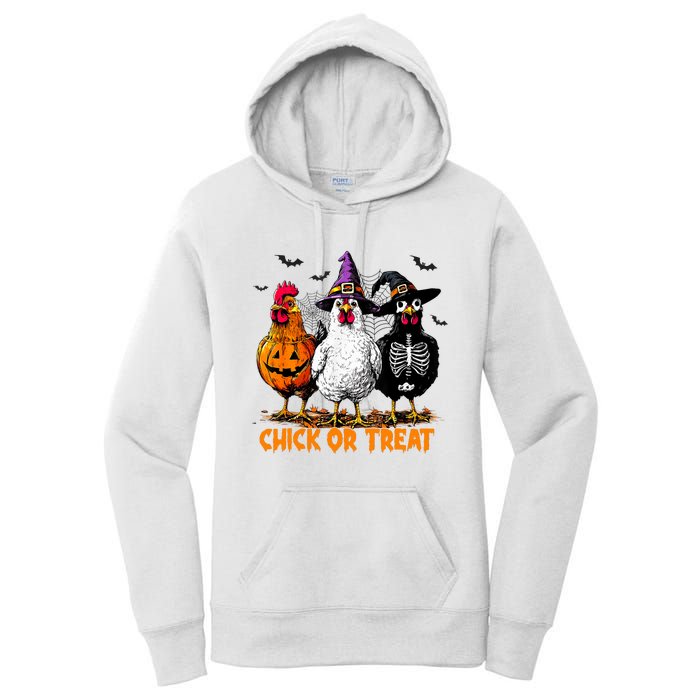 Chick Or Treat Spooky Chicken Witch Halloween Costume Women's Pullover Hoodie