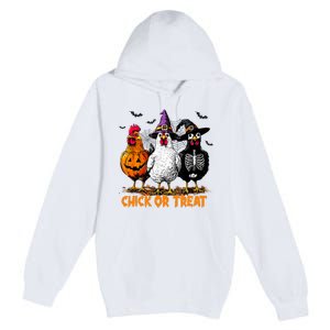 Chick Or Treat Spooky Chicken Witch Halloween Costume Premium Pullover Hoodie