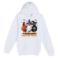 Chick Or Treat Spooky Chicken Witch Halloween Costume Premium Pullover Hoodie