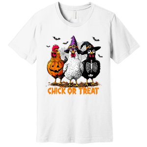 Chick Or Treat Spooky Chicken Witch Halloween Costume Premium T-Shirt