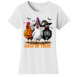 Chick Or Treat Spooky Chicken Witch Halloween Costume Women's T-Shirt