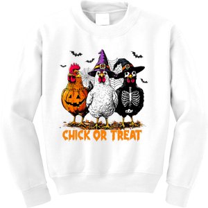 Chick Or Treat Spooky Chicken Witch Halloween Costume Kids Sweatshirt