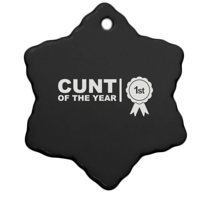 Cunt Of The Year Ceramic Star Ornament