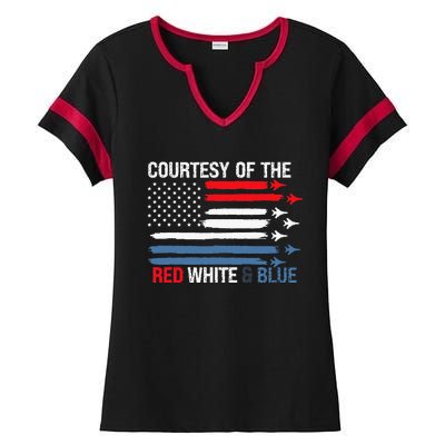 Courtesy Of The Red White And Blue Ladies Halftime Notch Neck Tee