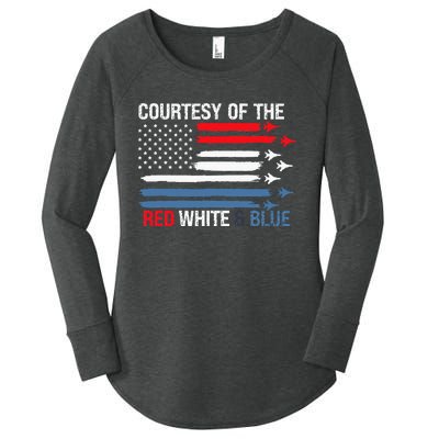 Courtesy Of The Red White And Blue Women's Perfect Tri Tunic Long Sleeve Shirt