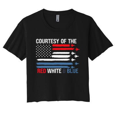 Courtesy Of The Red White And Blue Women's Crop Top Tee