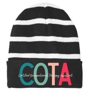 Certified Occupational Therapy Assistant for OT Month Striped Beanie with Solid Band