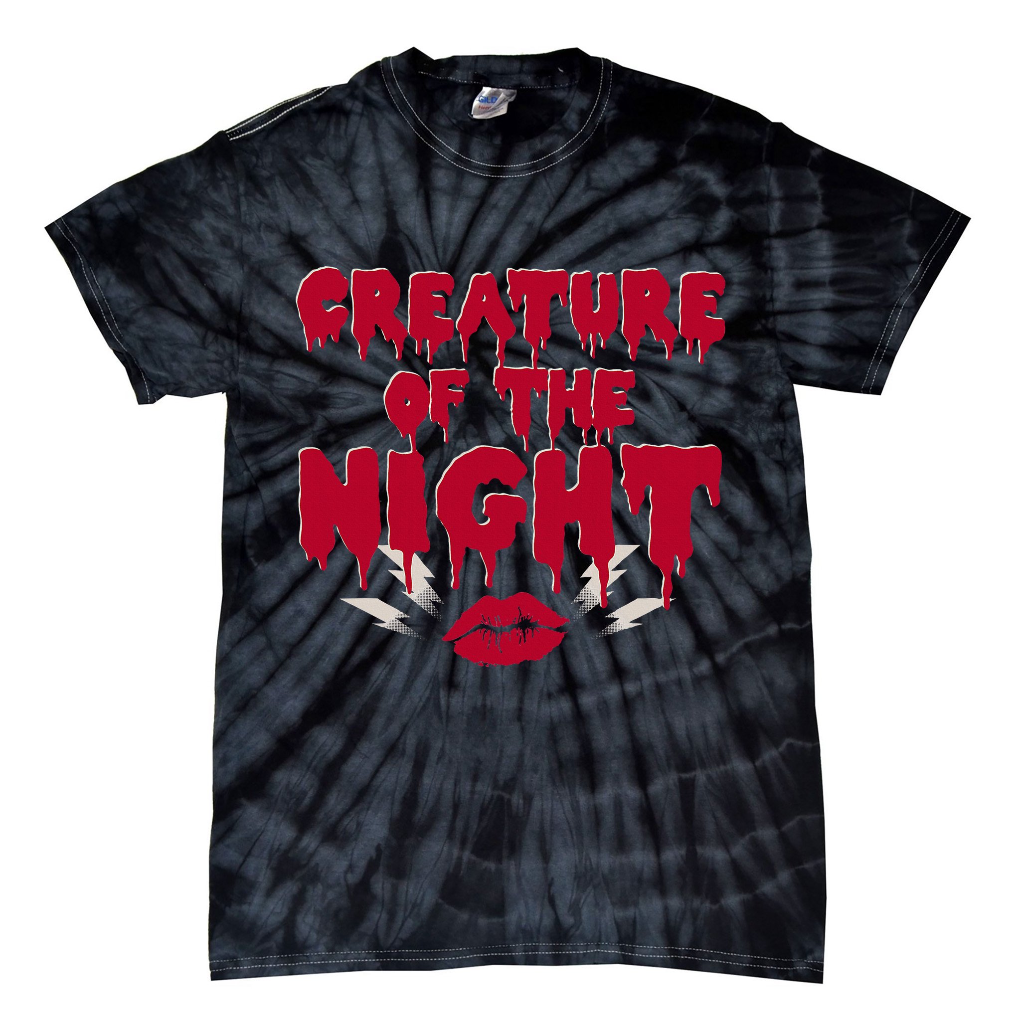 Creature Of The Night Rock Musical Horror Show Lips Tie-Dye T-Shirt