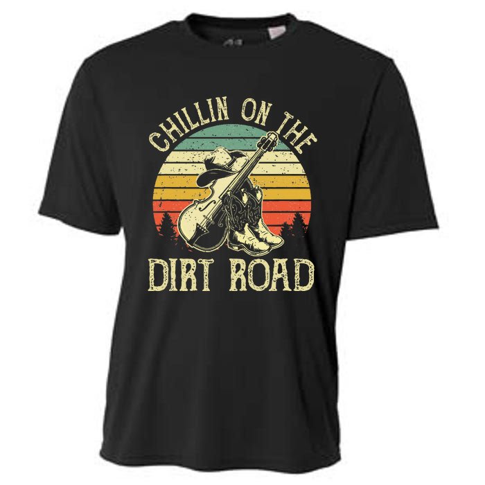 Chillin On The Dirt Road Western Life Rodeo Country Music Cooling Performance Crew T-Shirt