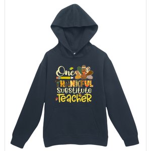 Cute One Thankful Substitute Teacher Turkey Leopard Urban Pullover Hoodie