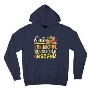 Cute One Thankful Substitute Teacher Turkey Leopard Tall Hoodie