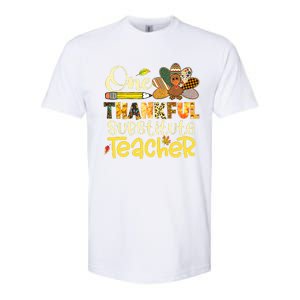 Cute One Thankful Substitute Teacher Turkey Leopard Softstyle CVC T-Shirt