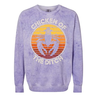 Chicken Of The Ditch Crawfish Boil Party Funny Cajun Lobster Colorblast Crewneck Sweatshirt