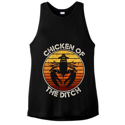 Chicken Of The Ditch Crawfish Boil Party Funny Cajun Lobster Ladies PosiCharge Tri-Blend Wicking Tank