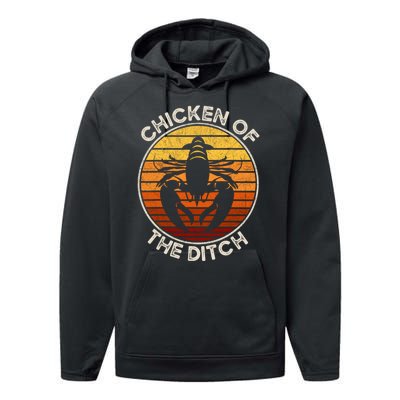 Chicken Of The Ditch Crawfish Boil Party Funny Cajun Lobster Performance Fleece Hoodie