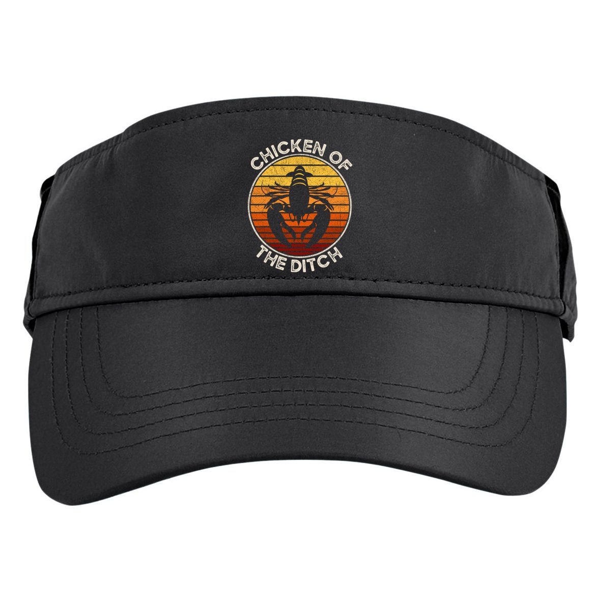 Chicken Of The Ditch Crawfish Boil Party Funny Cajun Lobster Adult Drive Performance Visor