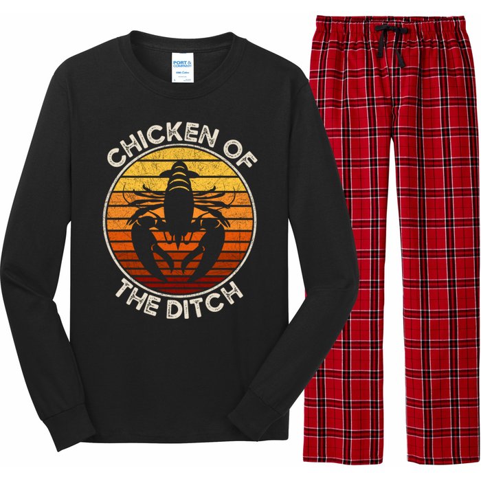 Chicken Of The Ditch Crawfish Boil Party Funny Cajun Lobster Long Sleeve Pajama Set