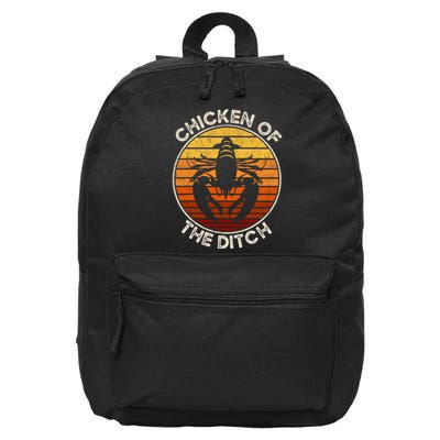 Chicken Of The Ditch Crawfish Boil Party Funny Cajun Lobster 16 in Basic Backpack
