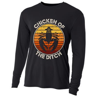 Chicken Of The Ditch Crawfish Boil Party Funny Cajun Lobster Cooling Performance Long Sleeve Crew