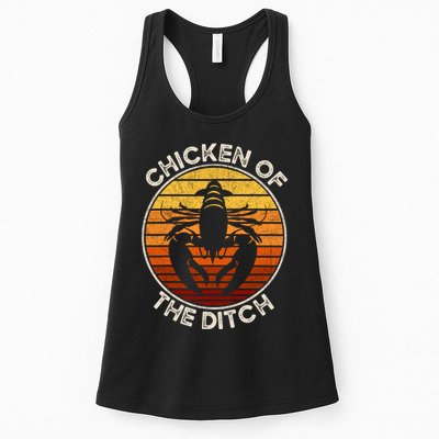 Chicken Of The Ditch Crawfish Boil Party Funny Cajun Lobster Womens Tank Top