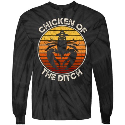 Chicken Of The Ditch Crawfish Boil Party Funny Cajun Lobster Tie-Dye Long Sleeve Shirt