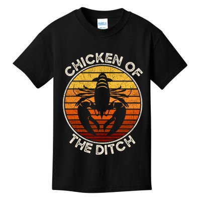 Chicken Of The Ditch Crawfish Boil Party Funny Cajun Lobster Kids T-Shirt
