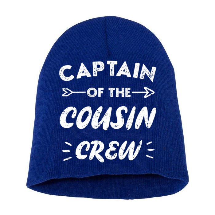 Captain Of The Cousin Crew Leader Of The Cousin Crew Gift Short Acrylic Beanie