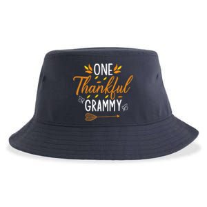 Cute One Thankful Grammy Turkey Thanksgiving Family Sustainable Bucket Hat